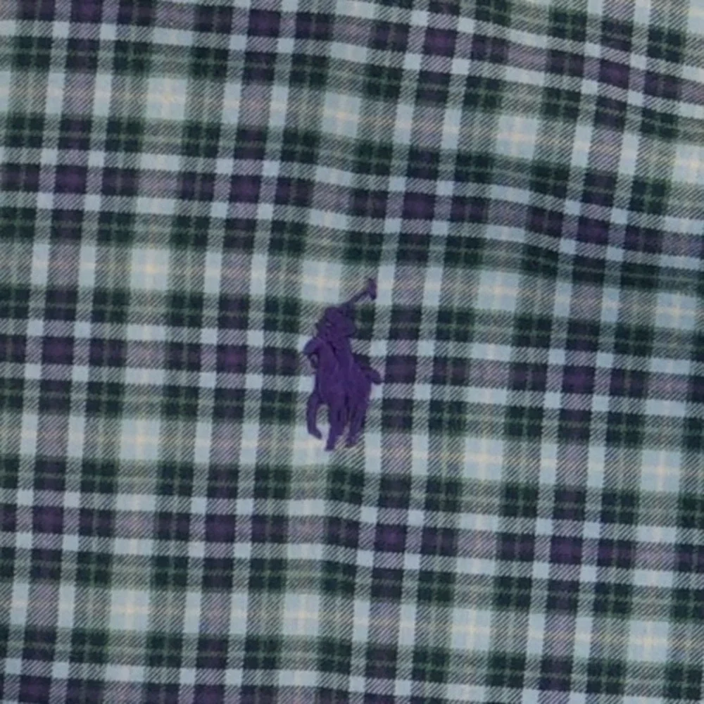 Polo Ralph Lauren Blue Plaid Green Button Down Shirt Men's Size Large